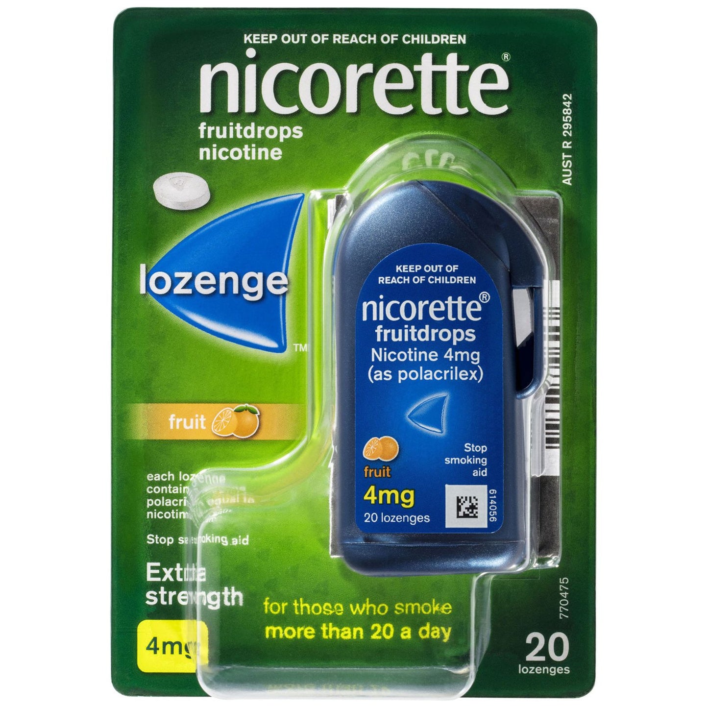 Nicorette Quit Smoking Cooldrops Fresh Fruit Lozenges 4mg 20 Pieces