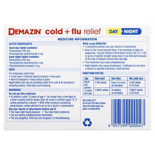 Demazin Cold & Flu Relief 48 Tablets