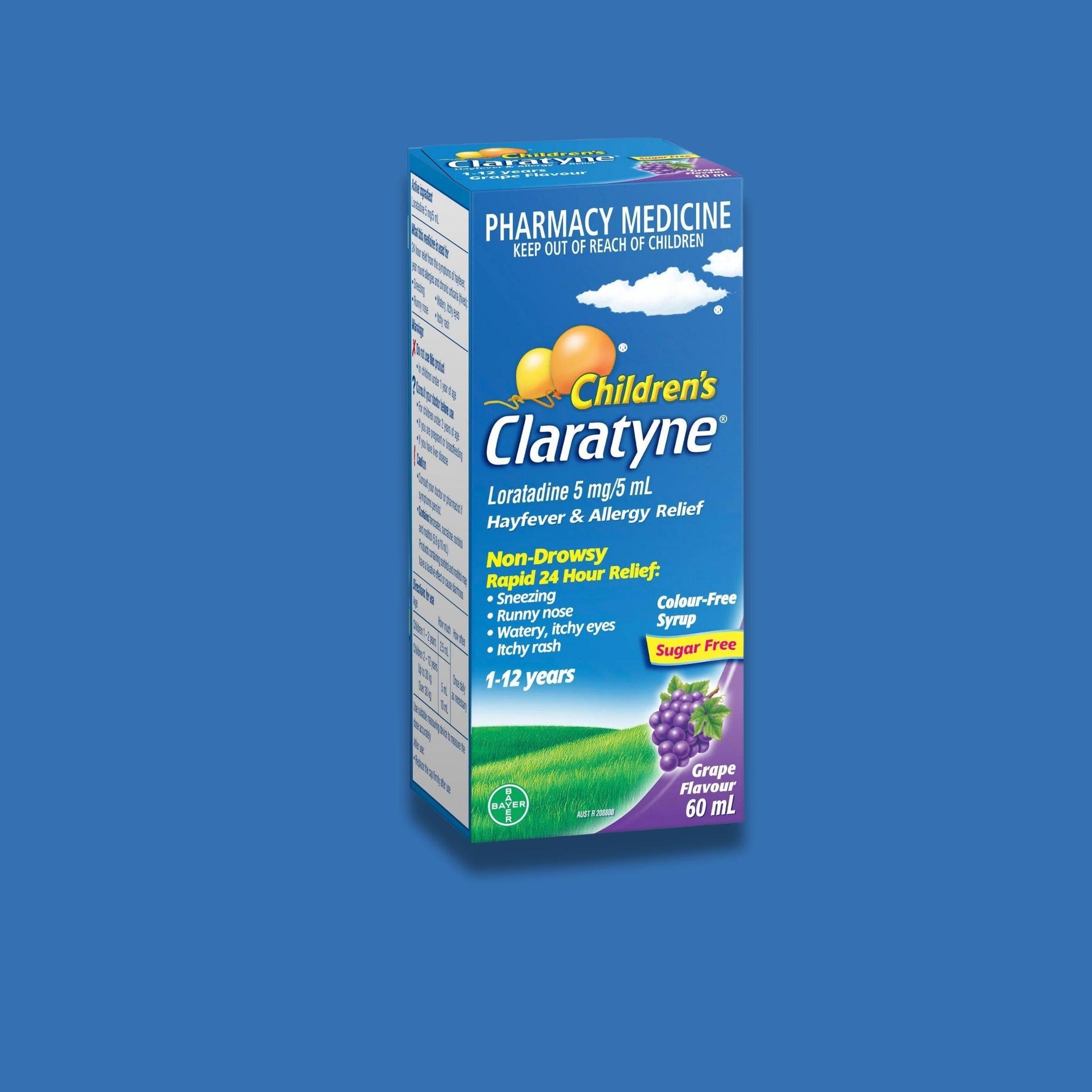 Claratyne Children's Hayfever & Allergy Relief Antihistamine Grape Flavoured Syrup 120ml