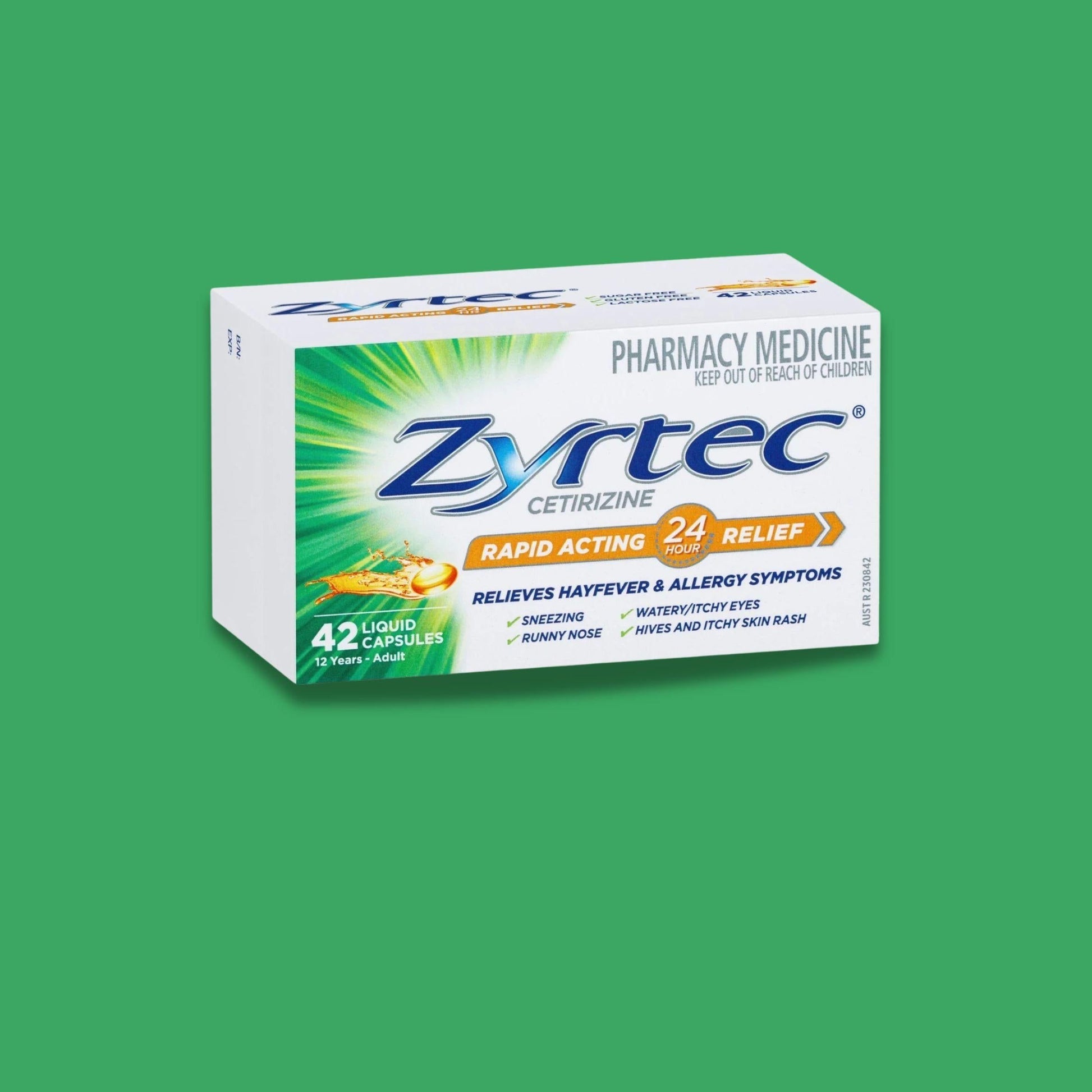 Zyrtec Rapid Acting Hayfever Relief Antihistamine 42 Liquid Capsules