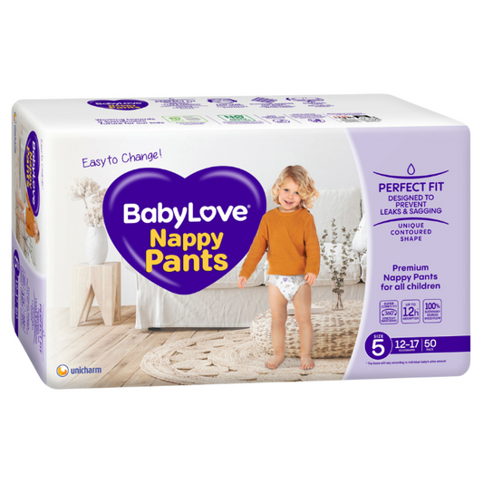 Baby Love Nappy Pants Jumbo Walker Size 5 (12-17kg) 50 Pack