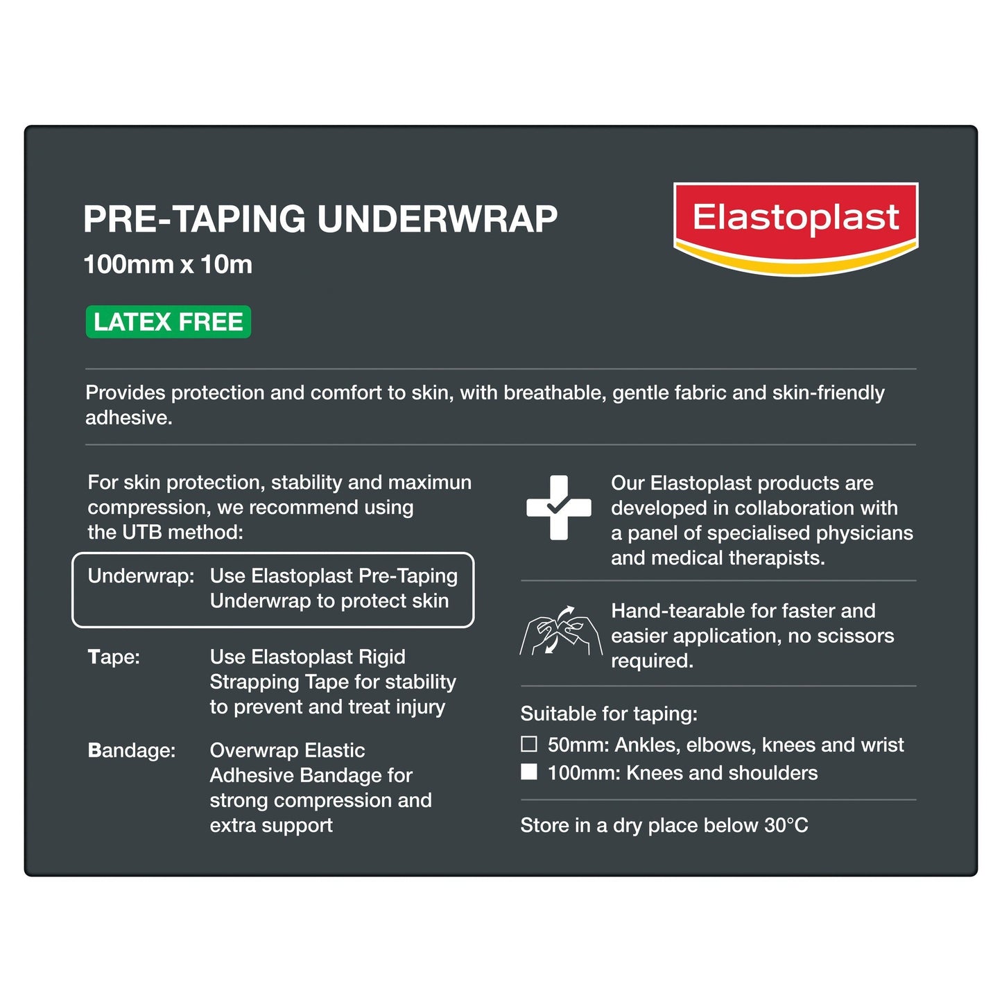 Elastoplast Sport Elastowrap Pretaping Latex Free Underwrap 10m X 10cm
