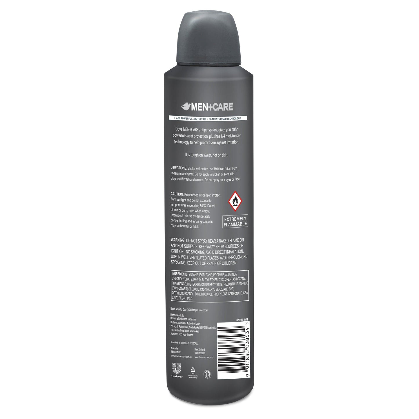 Dove Men Antiperspirant Aerosol Deodorant Extra Fresh 254ml