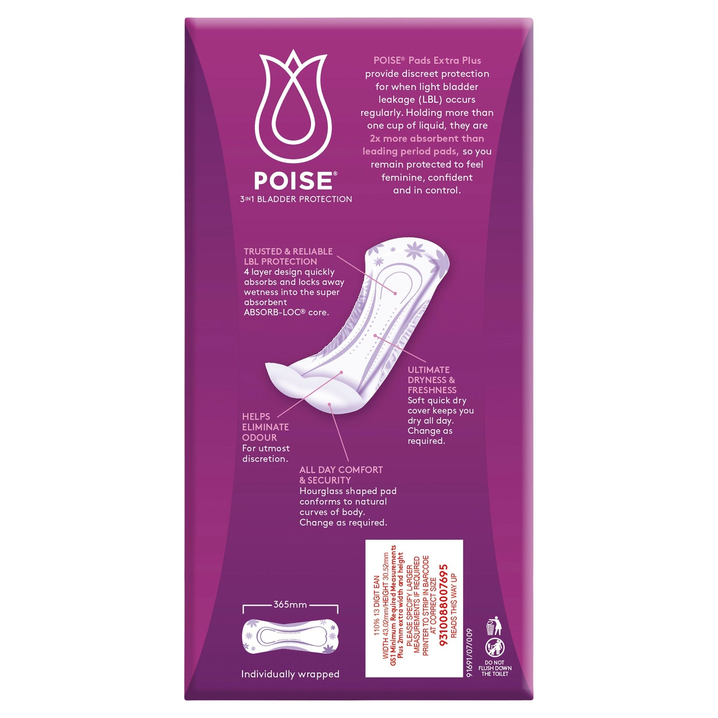 Poise Pads For Bladder Leaks Extra Plus 10 Pack - STELLAR PHARMACY