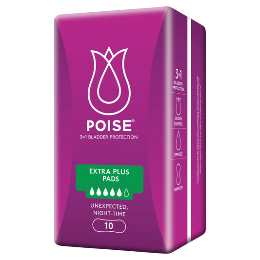 Poise Pads For Bladder Leaks Extra Plus 10 Pack - STELLAR PHARMACY