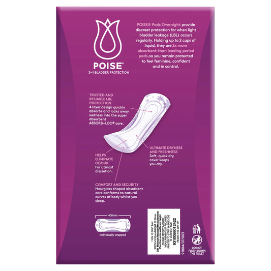 Poise Pads For Bladder Leaks Overnight 16 Pack - STELLAR PHARMACY