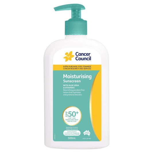 Cancer Council Moisturising 50+ Pump 500ml