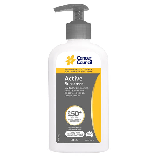 Cancer Council SPF 50+ Active 200ml Pump