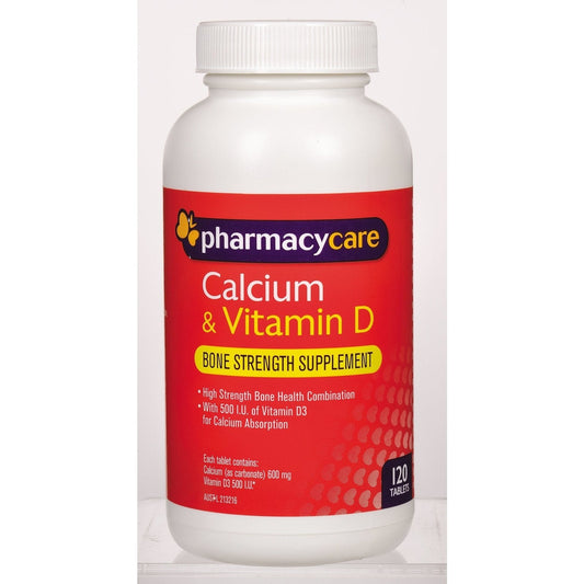 Pharmacy Care Calcium & Vitamin D 120 Tablets