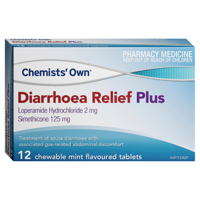 Chemists' Own Diarrhoea Relief Plus 12 Chewable Tablets