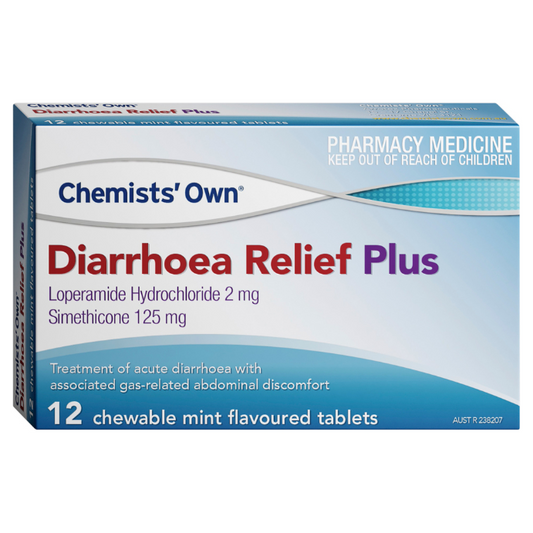 Chemists' Own Diarrhoea Relief Plus 12 Chewable Tablets