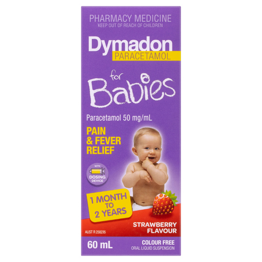Dymadon For Babies 1 Month to 2 Years Liquid Paracetamol Strawberry 60mL