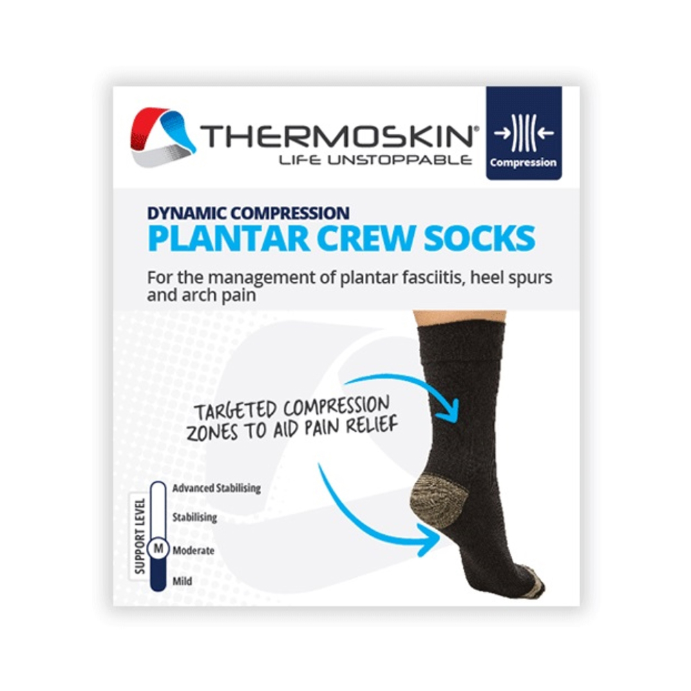 Thermoskin Plantar FXT Compression Socks Crew Large Black