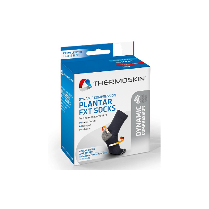 Thermoskin Plantar FXT Compression Socks Crew Extra Large Black