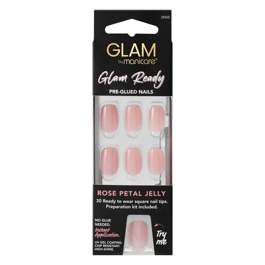 Glam by Manicare Glam Ready Pre-Glued Nails 3pcs - Rose Petal Jelly