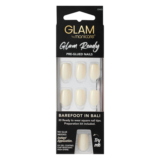 Glam by Manicare Glam Ready Pre-Glued Nails 3pcs - Barefoot in Bali