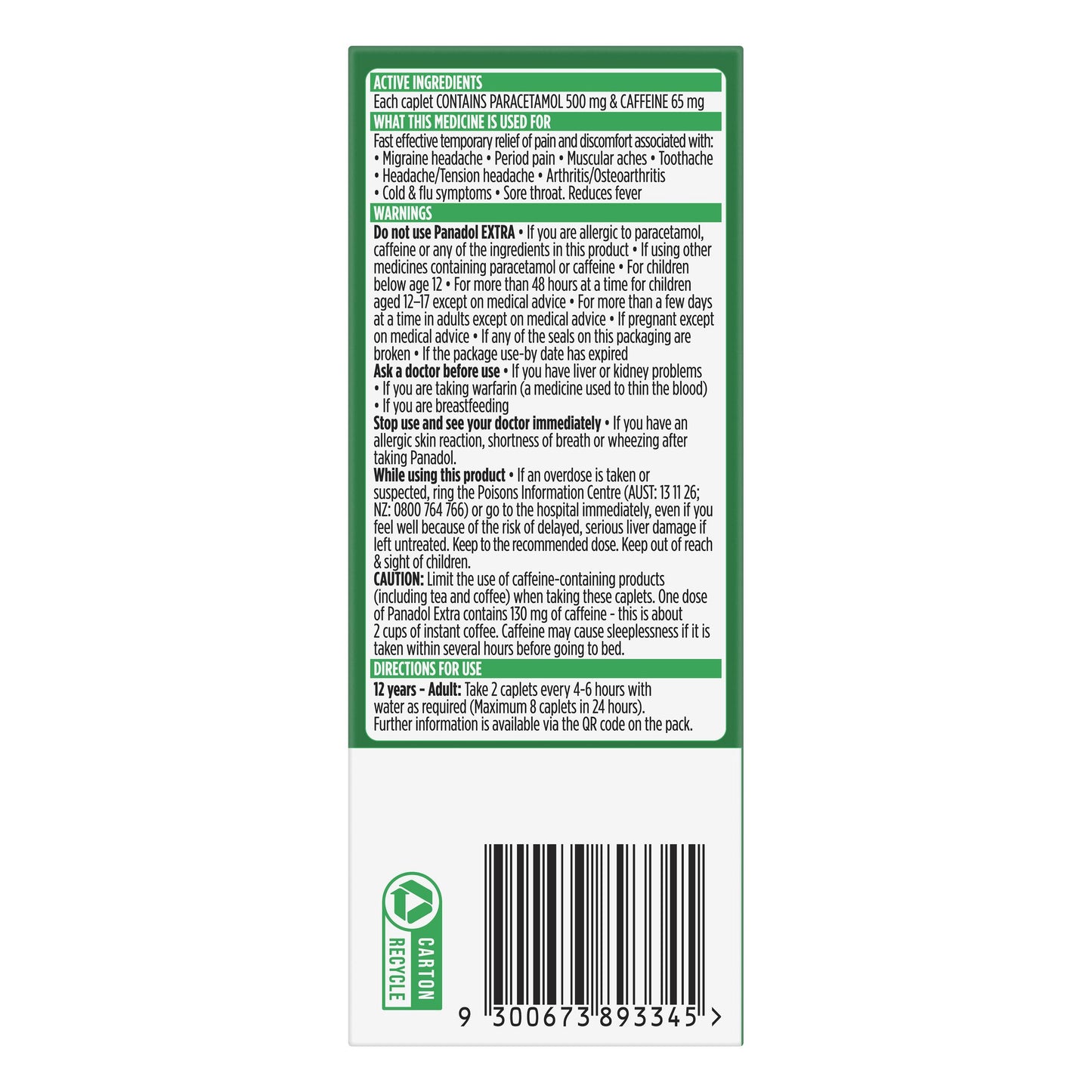 Panadol Extra Opti Capsules S2 32s - Fast & Effective Relief for Migraine, Period, Tension Headaches & More