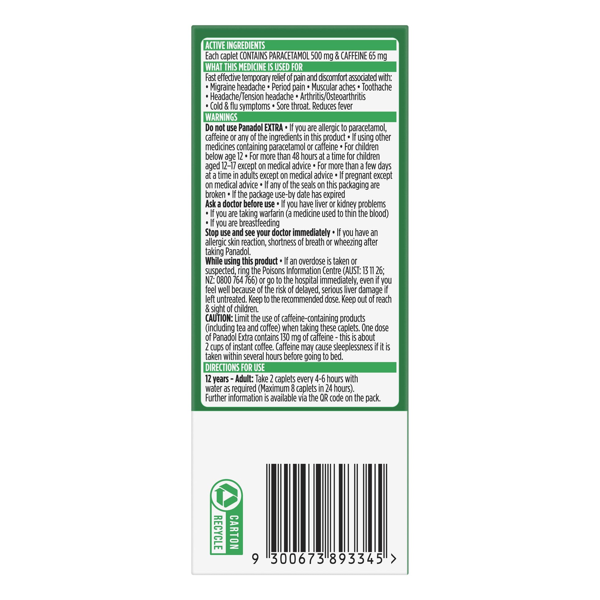 Panadol Extra Opti Capsules S2 32s - Fast & Effective Relief for Migraine, Period, Tension Headaches & More