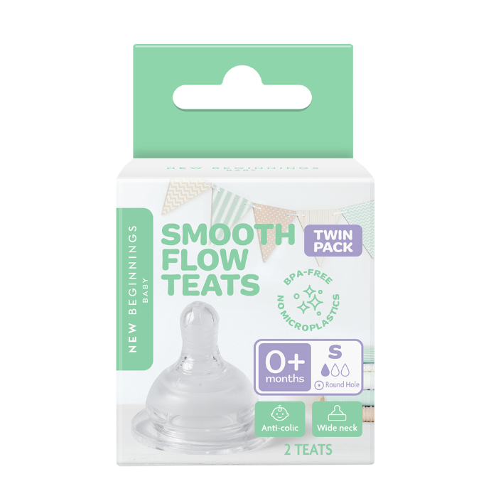 New Beginnings Silicone Teat Small Twin Pack