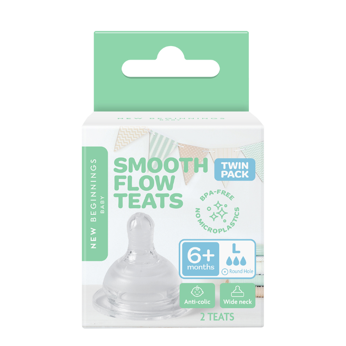 New Beginnings Silicone Teat Large Twin Pack