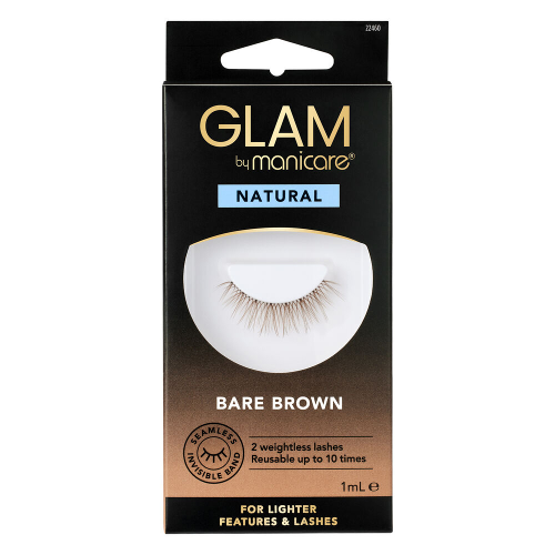 Glam by Manicare Bare Brown Lashes Natural 1 Pair