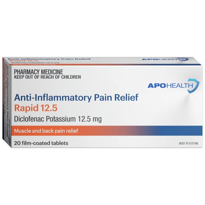 Apohealth Anti-Inflam Pain Relief Rapid 12.5Mg 20 Tablets