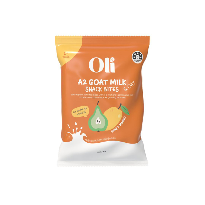 Oli6 Goat Milk & Oat Snack Bites Pear & Mango 60g