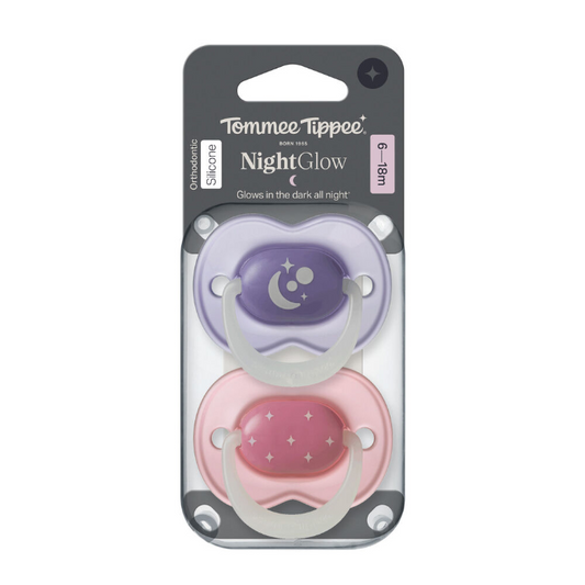 Tommee Tippee NightGlow Dummy 6-18 Months Multi 2 Pack