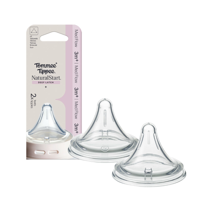 Tommee Tippee Deep Latch Medium Flow Teats X 2