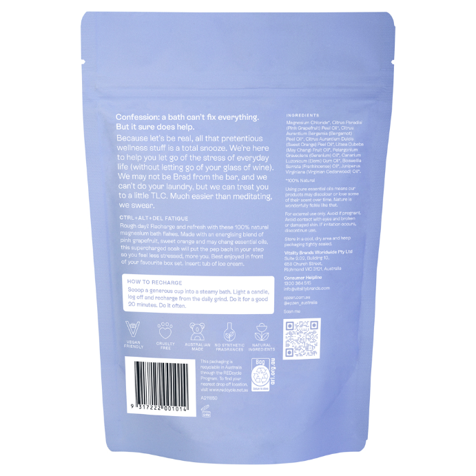 EpZen Recharge Soak 100% Natural Magnesium Bath Flakes 500g