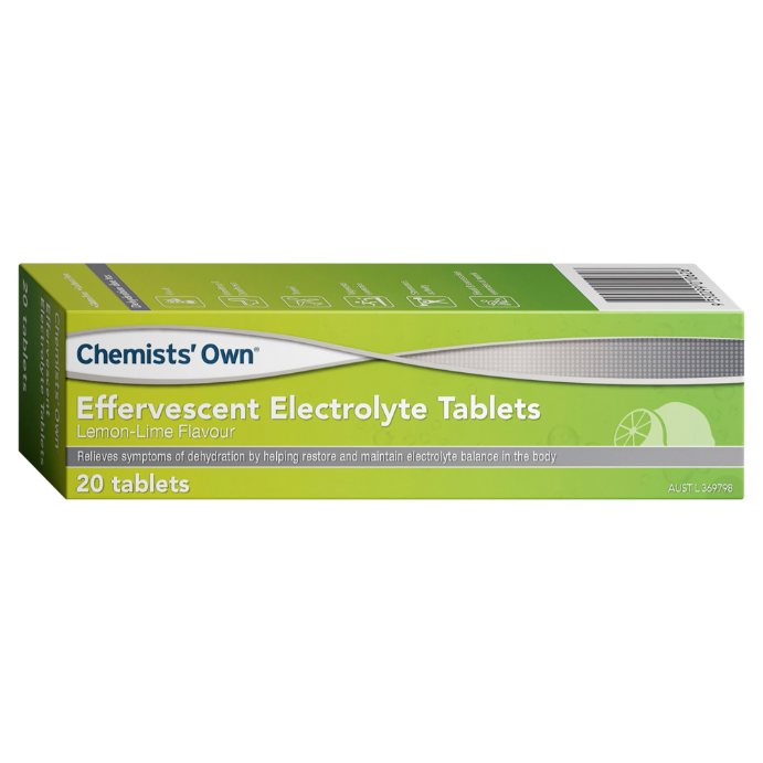 Chemists' Own Electrolyte Lemon Lime 20 Effervescent Tablets