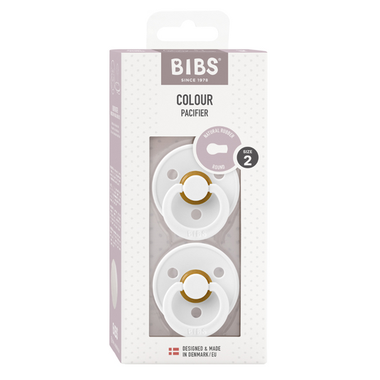 Bibs Colour Pacifier White Size 2 2 Pack