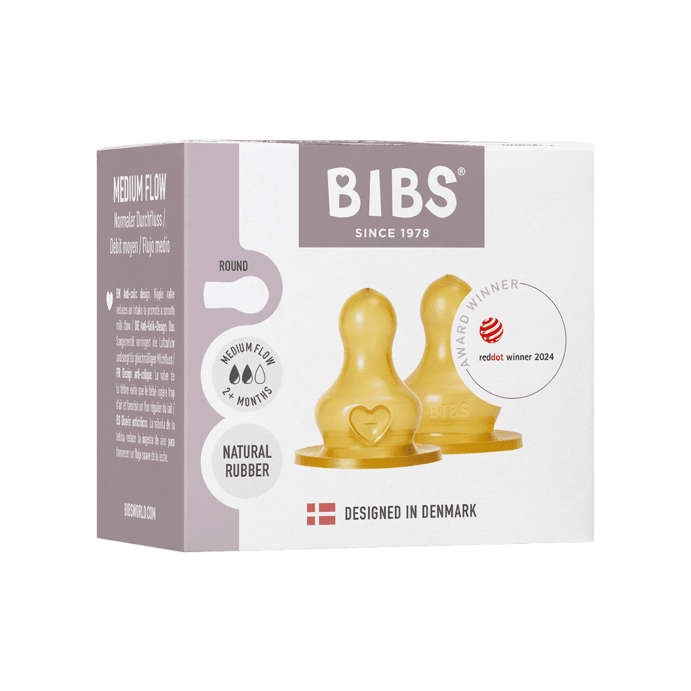 Bibs Bottle Nipple Medium Flow 2 Pack