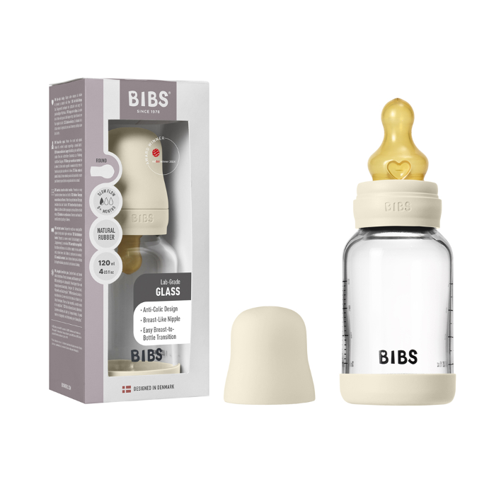 Bibs Baby Glass Bottle Complete Set Ivory 1 Each