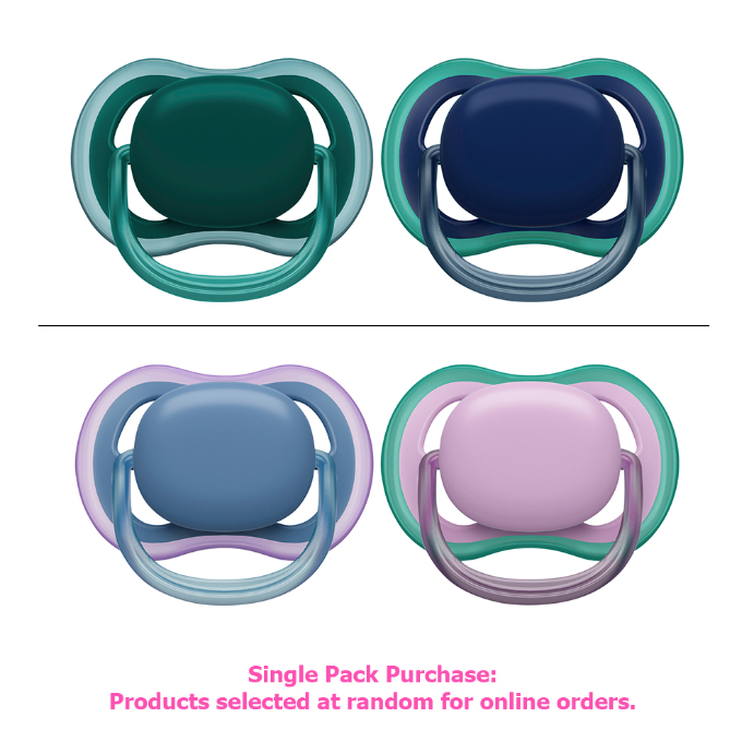 Philips Avent Ultra Air Soother 6-18 months Plain Mixed 2 Pack