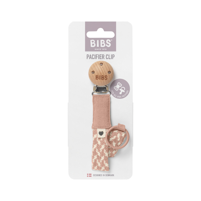 Bibs Paci Braid Blush 1 Each