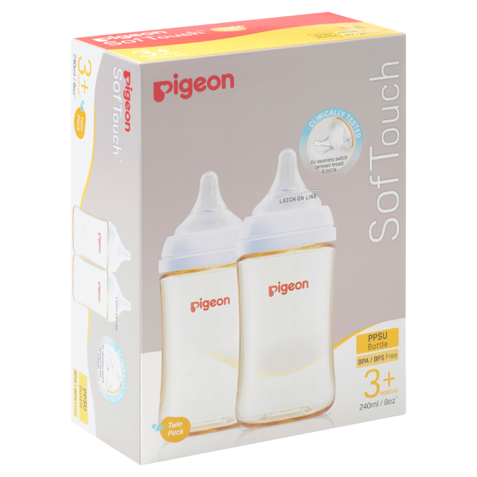 Softouch BPP Nursing Bottle PPSU Twin Pack 240mL