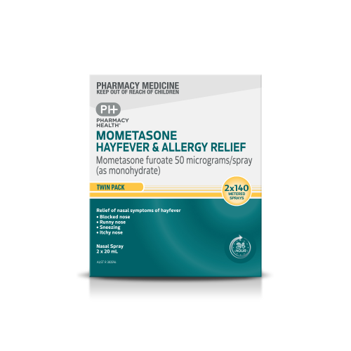 Pharmacy Health Mometasone Allergy Relief Nasal Spray Twin Pack (2 x 140 Sprays)