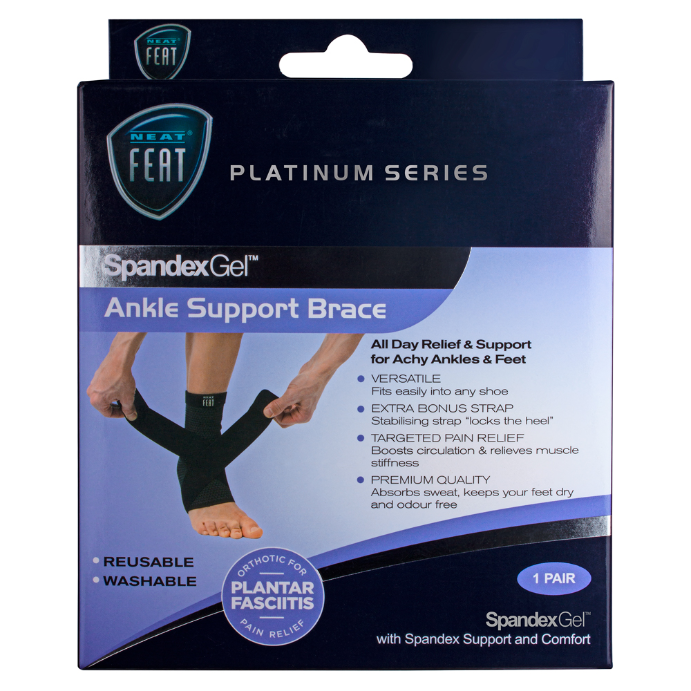 Neat Feat Spandex Gel Ankle Brace Medium 1 Pair