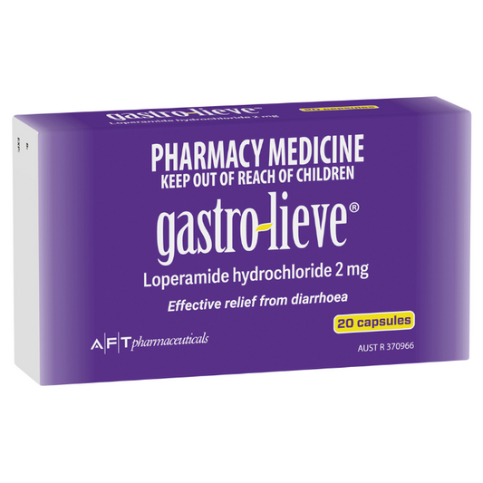 GASTRO-LIEVE Loperamide Hydrochloride 2 mg 20 Capsules