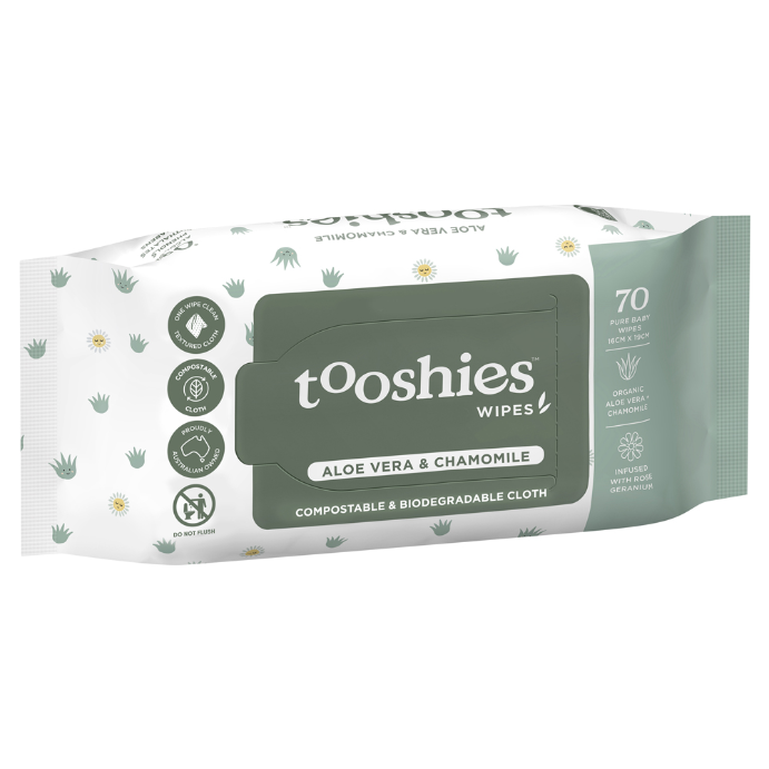 tooshies Eco Aloe Vera & Chamomile Baby Wipes 70 Pack