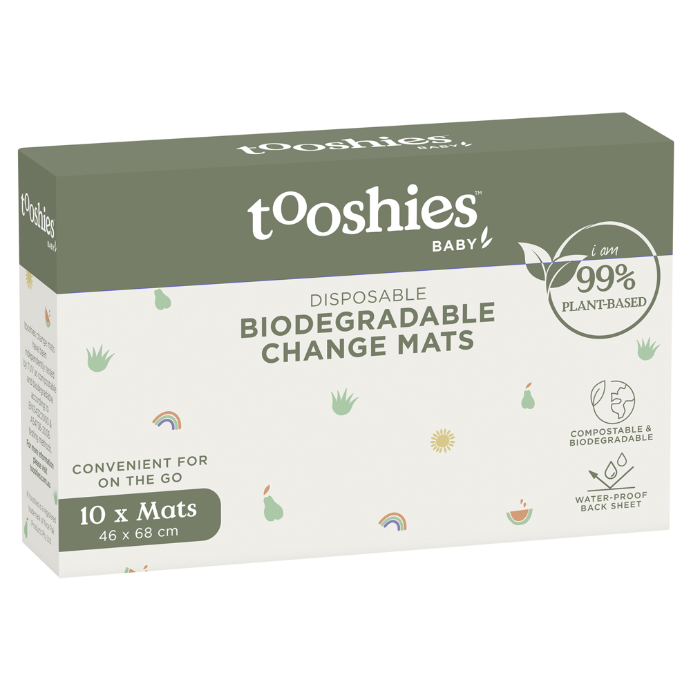 tooshies Eco Baby Disposable Biodegradable Change Mats 10 Pack