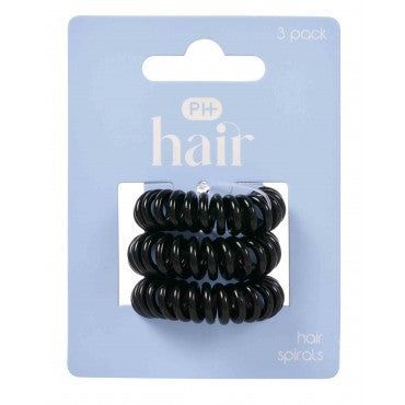 PHarmacy Health HAIR SPIRALS BLACK 3PK