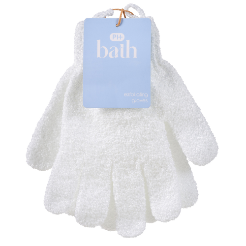 Pharmacy Health Exfoliating Gloves White 1 Pair