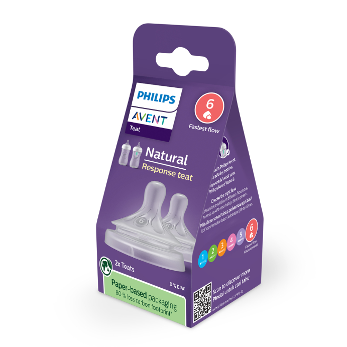 Philips Avent Natural Response Teats 9 month+ Flow 6 2 Pack