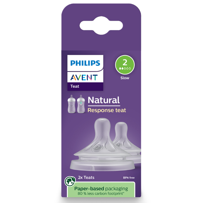 Philips Avent Natural Response Teats 0 month+ Flow 2 2 Pack
