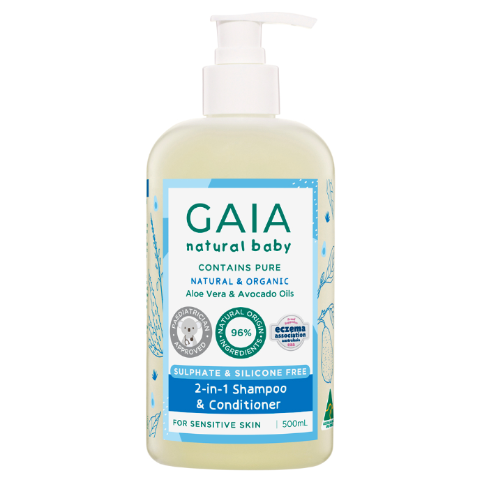 GAIA Natural Baby 2-in-1 Shampoo & Conditioner 500mL