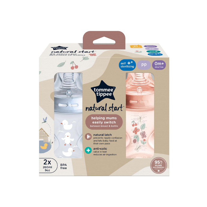 Tommee Tippee Natural Start 0m+ Slow Flow 2 x 260mL