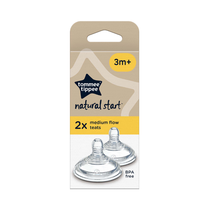 Tommee Tippee Natural Start 3m+ Medium Flow Teats 2 Pack