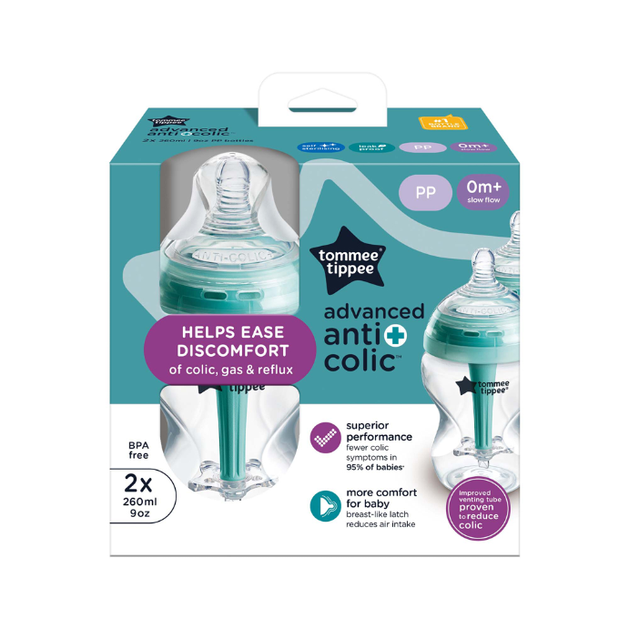 Tommee Tippee Advanced Anti Colic 0m+ Slow Flow 2 x 260mL